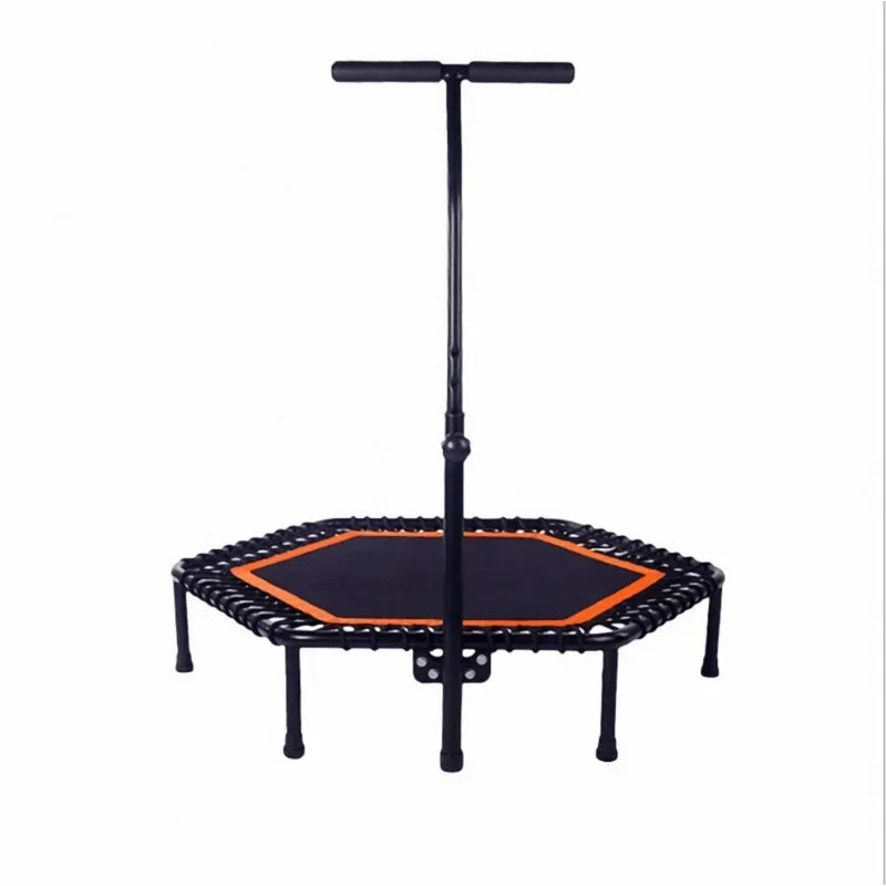 Adjustable Indoor Mini Trampoline with Handle for Fitness and Cardio Training