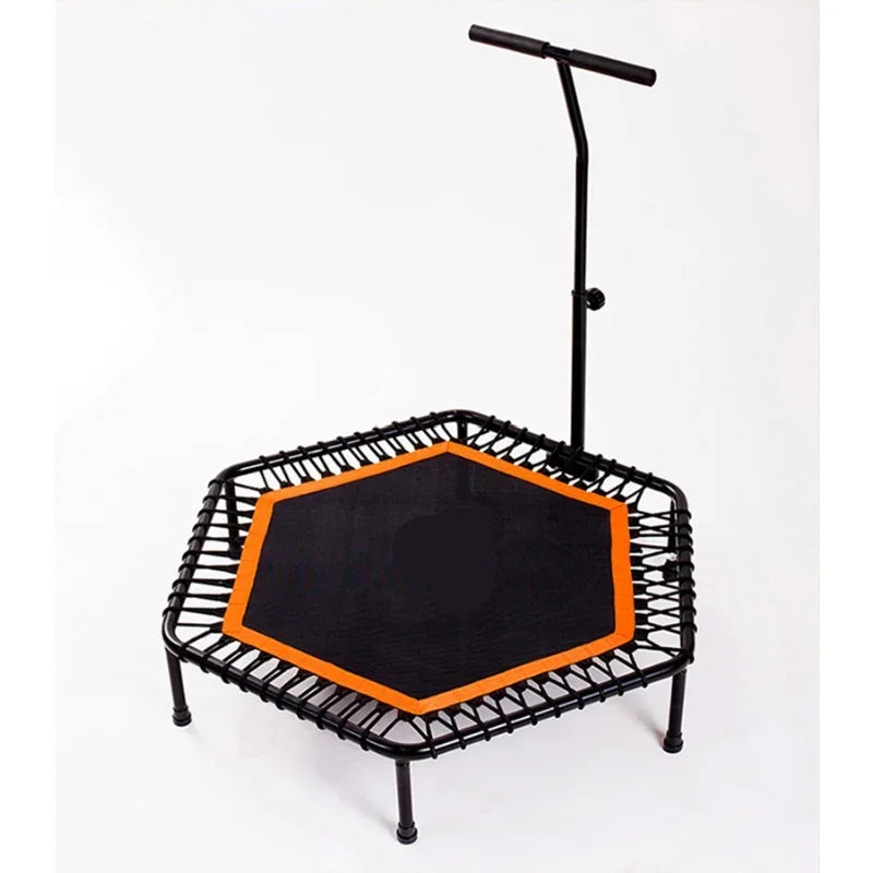 Adjustable Indoor Mini Trampoline with Handle for Fitness and Cardio Training