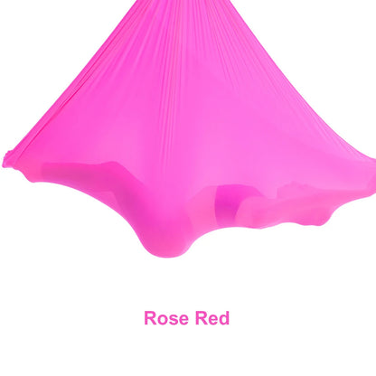 Aerial Yoga Hammock Set for Fitness and Pilates - 5.5 Yards of Silk Fabric with Carabiners and Daisy Chain for Inversion Exercises