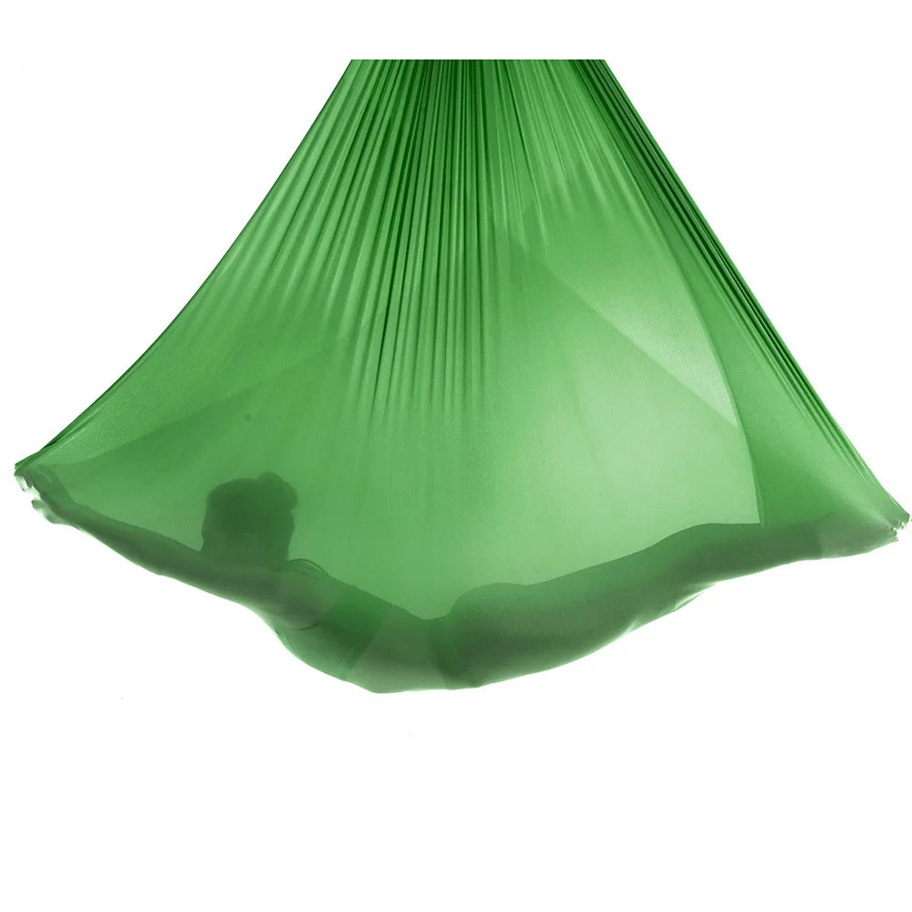 Aerial Yoga Hammock Set for Fitness and Pilates - 5.5 Yards of Silk Fabric with Carabiners and Daisy Chain for Inversion Exercises