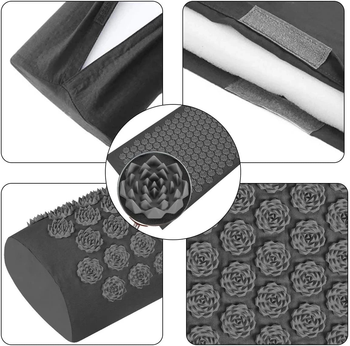 Pranamat Eco Lotus Acupressure Massage Cushion - Kuznetsov's Applicator for Neck, Foot, and Back Yoga Therapy