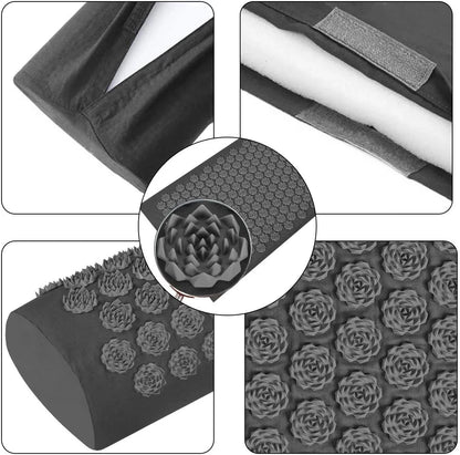 Pranamat Eco Lotus Acupressure Massage Cushion - Kuznetsov's Applicator for Neck, Foot, and Back Yoga Therapy