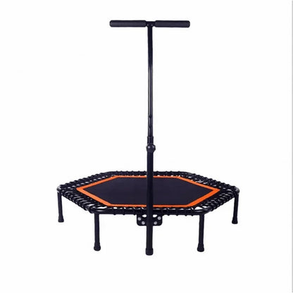 Adjustable Indoor Mini Trampoline with Handle for Fitness and Cardio Training