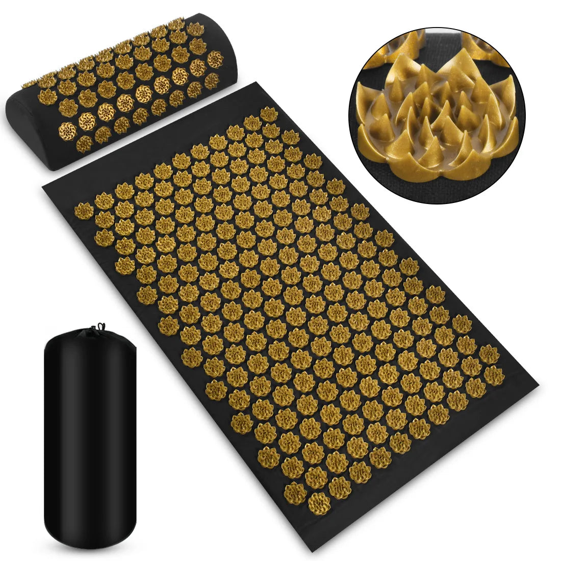 Pranamat Eco Lotus Acupressure Massage Cushion - Kuznetsov's Applicator for Neck, Foot, and Back Yoga Therapy