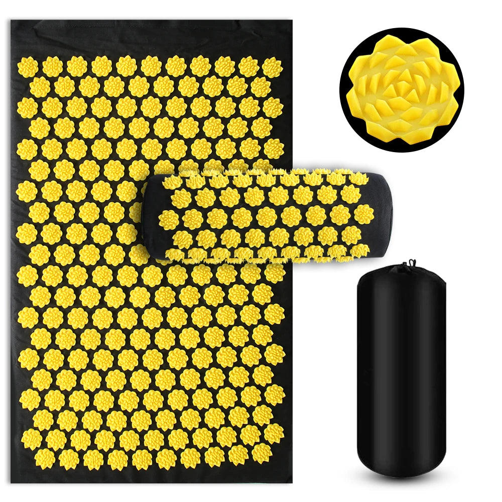 Pranamat Eco Lotus Acupressure Massage Cushion - Kuznetsov's Applicator for Neck, Foot, and Back Yoga Therapy