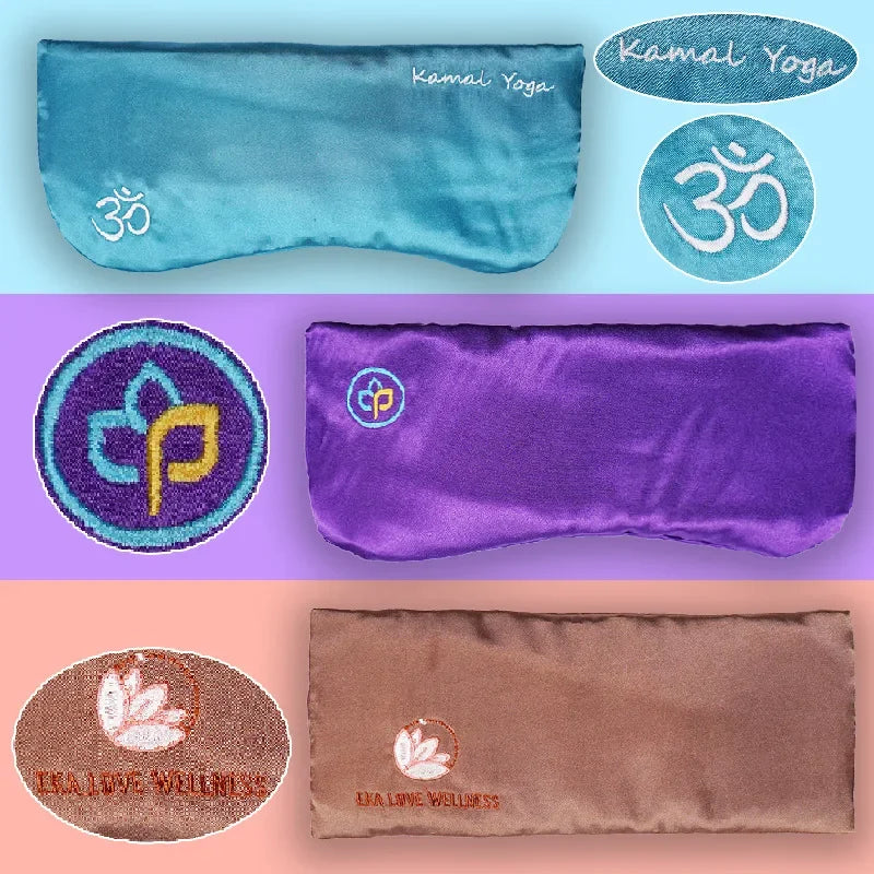 Yoga Eye Pillow for Pressure Relief and Moisturizing, Lavender and Buckwheat Hull Eye Mask for Dark Circle Reduction, Ayurvedic Restorative Tool